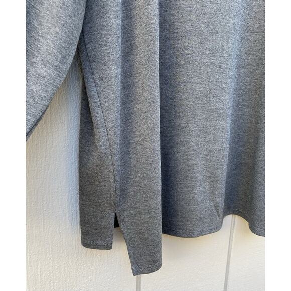 Karen Kane Long Sleeve Gray Pullover Top w/ Front Denim Pocket Sz L Cotton Blend - Picture 4 of 11